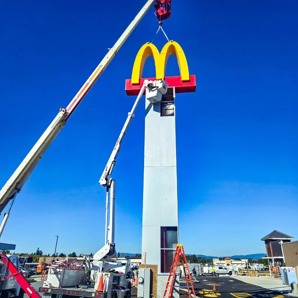 McDonald's pylon sign installation by Advanced Electric Signs